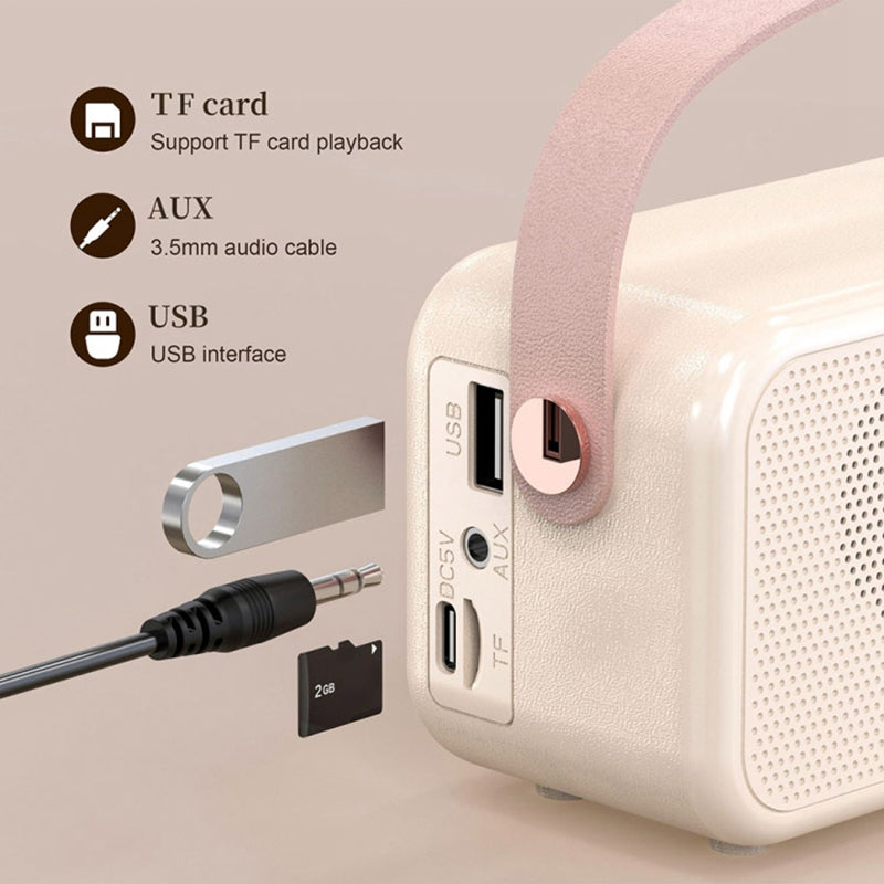 S11 Portable Hand Grip Bluetooth Speaker Digital Clock Display HiFi Stereo Sound Loudspeaker Support TF Card