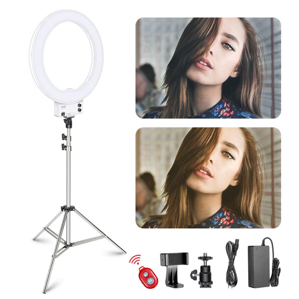 NEEWER RL-18 18-Inch LED Ring Light Dimmable Lighting Kit with Stand Tripod for Broadcasting, YouTube TikTok Video Recording