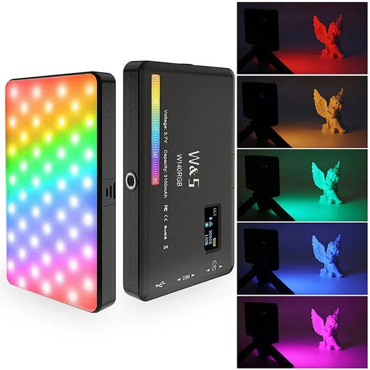 VLOGLITE W140RGB LED Video Light Full Color RGB Camera Fill Light Panel Rechargeable DSLR Lighting for Vlogging Photography