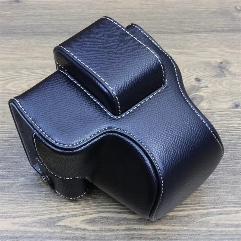 For Canon EOS R50 / R100 Camera Case Battery Opening Design Palm Texture Leather Bag with Strap and Small Bag