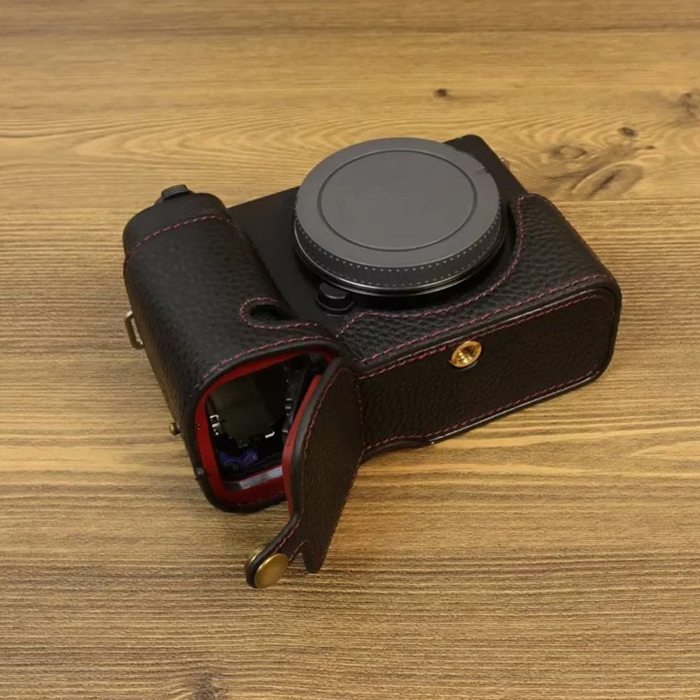 For Sony ZV-E1 Half Body Cover Genuine Cow Leather Camera Bottom Case with Battery Opening