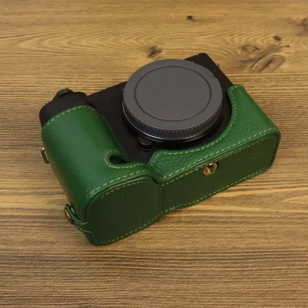 For Sony ZV-E1 Half Body Cover Genuine Cow Leather Camera Bottom Case with Battery Opening