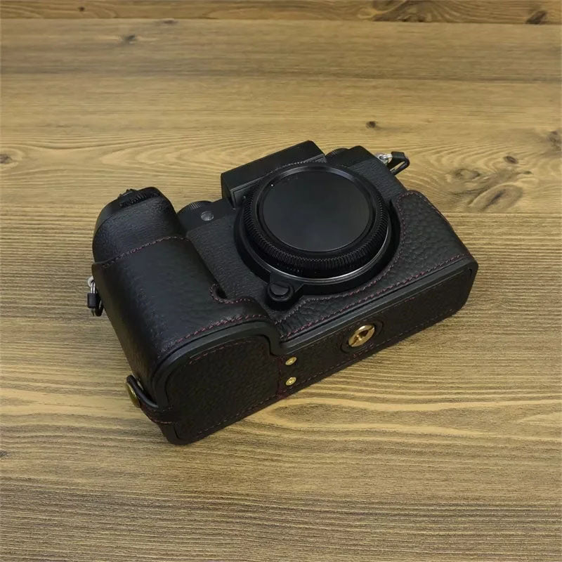 For Fujifilm X-S20 Genuine Cow Leather Camera Bottom Case Half Body Cover with Battery Opening