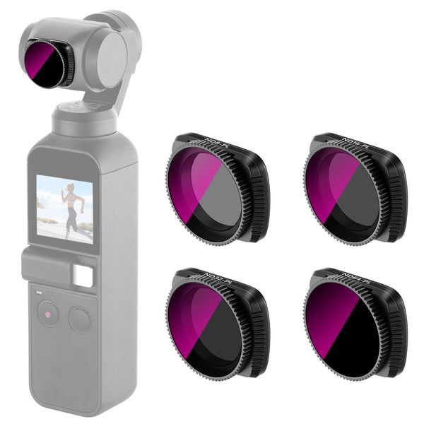 NEEWER NW-502 4Pcs / Set ND8 / 16 / 32 / 64-PL ND-PL Lens Filters for DJI Osmo Pocket 1 / 2 Camera Handheld Gimbal