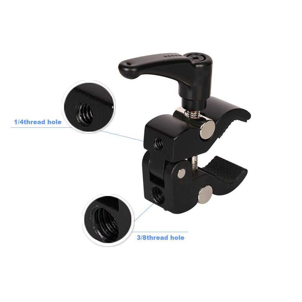J025 Crab Clamp Super Clamp with 1 / 4 3 / 8 Thread for DSLR Rig LCD Monitor LED Light Tripod Magic Arm
