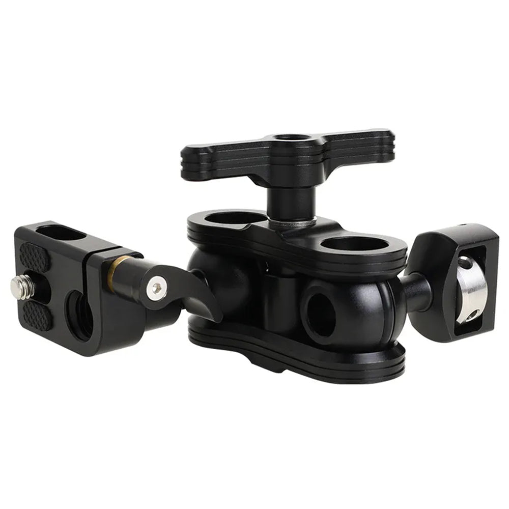 H029 Multi-Functional Rotating Ball Mount Adapter LED Monitor Clip Magic Arm 1 / 4 to 15mm Tube Converter Camera Accessories