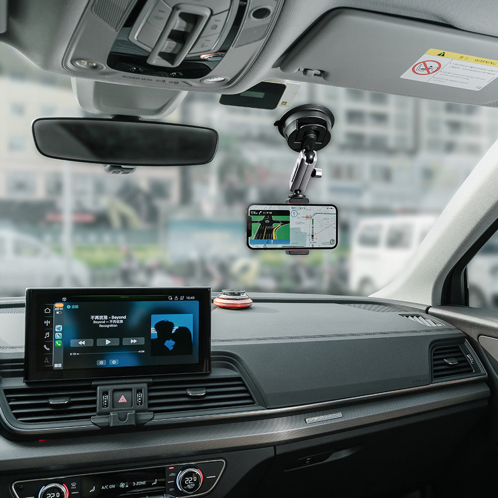 For GoPro Action Camera Car Mount Sucker Bracket Aluminum Alloy + Nylon Camera Phone Holder Stand