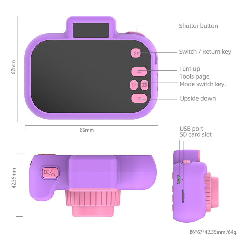 H7 2.0-Inch IPS Cute Kids Camera 4000W HD Mini SLR Front and Rear Digital Camera