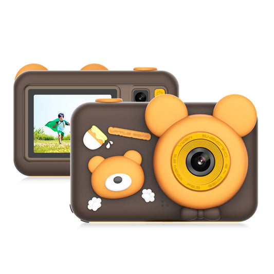 D32 2-inch Screen Children Camera Rechargeable HD Dual Lens Camera Toy with Silicone Cover and Tripod