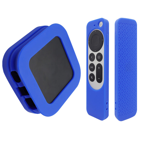 2Pcs / Set For Apple TV 4K 2022 Folding Style Soft Silicone Set-top Box Protective Cover + Remote Control Case