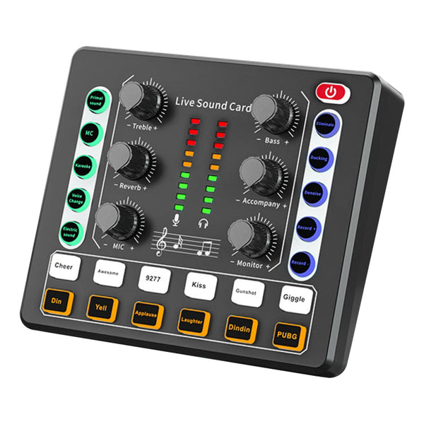 M8 Live Sound Card Wireless Bluetooth-compatible Sound Board Mixer for Live Broadcast Home KTV