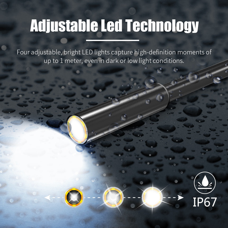 B315 7m Wire 6+1 LED 8mm Dual Lens HD Industrial Borescope 4.3-inch Screen Endoscope Inspection Camera