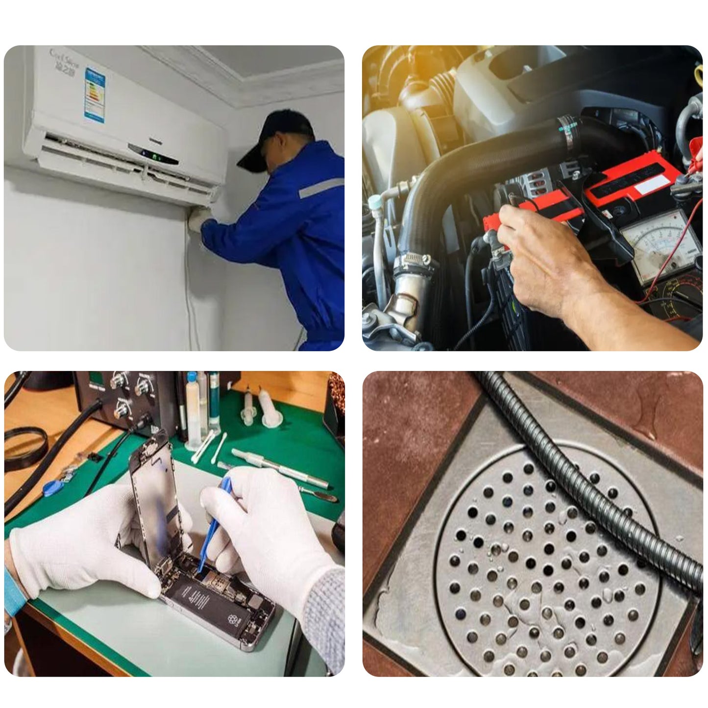 B315 7m Wire 6+1 LED 8mm Dual Lens HD Industrial Borescope 4.3-inch Screen Endoscope Inspection Camera