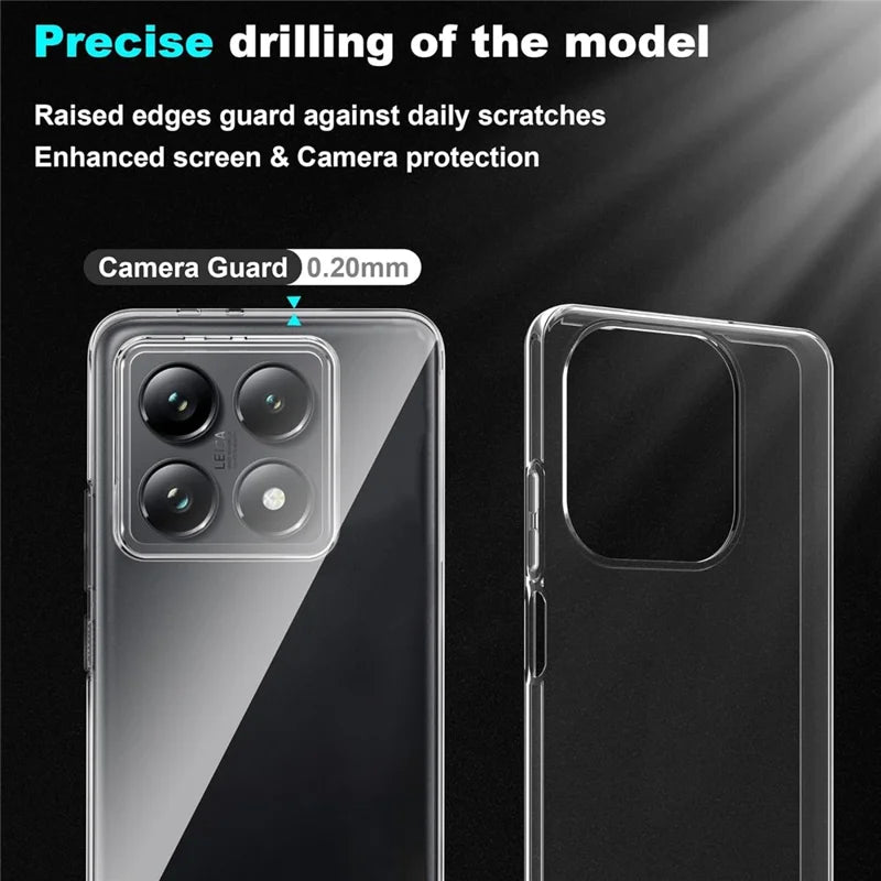 For Xiaomi 14T Case Anti-Fingerprint Crystal Clear TPU Phone Cover