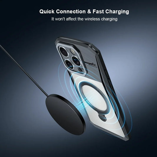 XUNDD For iPhone 16 Plus Case Compatible with MagSafe Kickstand PC+TPU Phone Cover