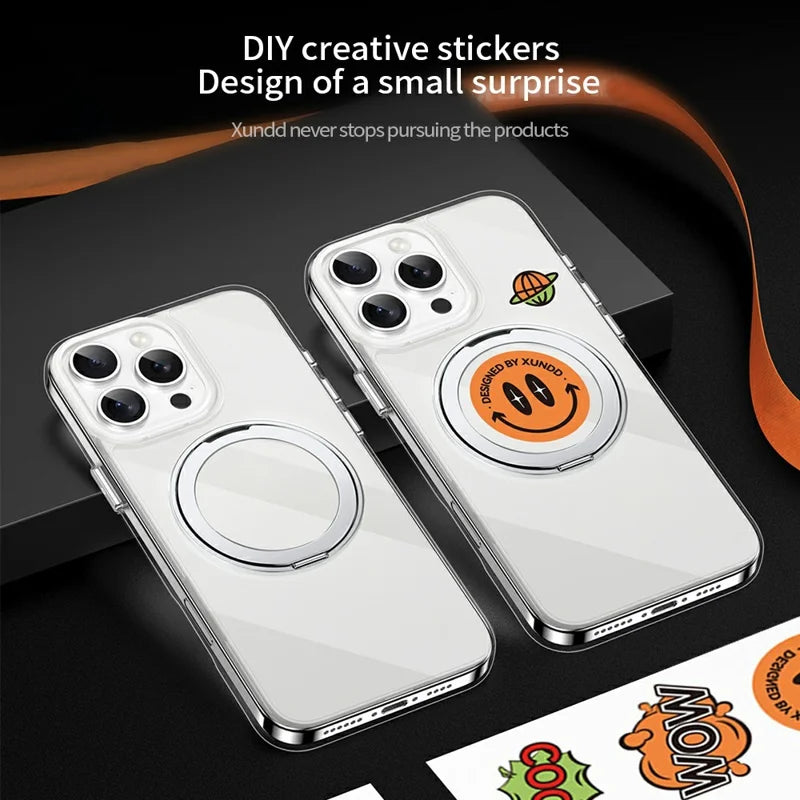 XUNDD Zero Sense Series For iPhone 16 Pro Case Compatible with MagSafe Rotating Kickstand PC+TPU Phone Cover