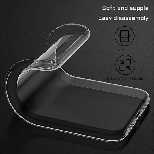 For Samsung Galaxy S23 FE Clear TPU Anti-Scratch Phone Case + 2.5D Arc Edge Screen Protector
