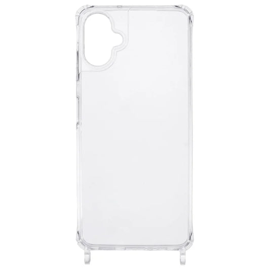 For Samsung Galaxy A06 Case PC+TPU 1.5mm Clear Phone Cover with Lanyard Holes