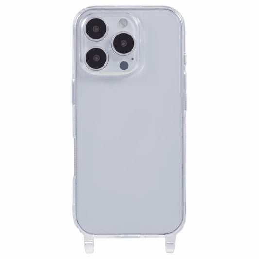 For iPhone 16 Pro Max Case TPU 1.8mm Clear Phone Cover with Lanyard Holes