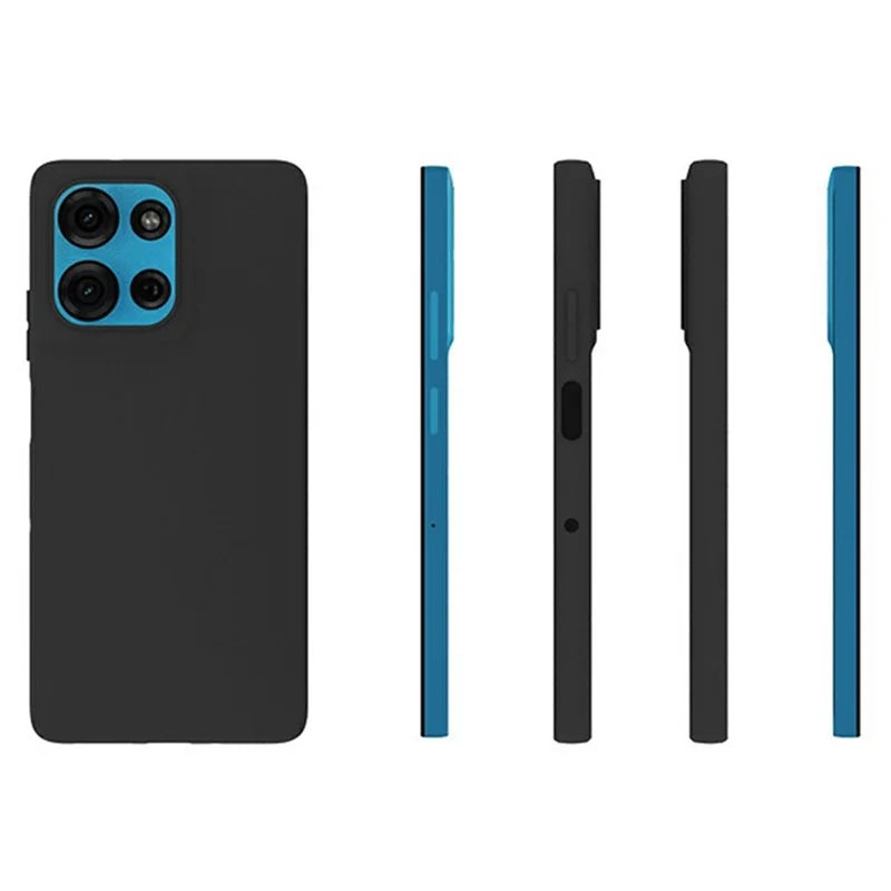 WANLONFENG MS Series for Motorola Moto G75 5G TPU Case Matte Cover with Screen Film (Big Lens Hole)