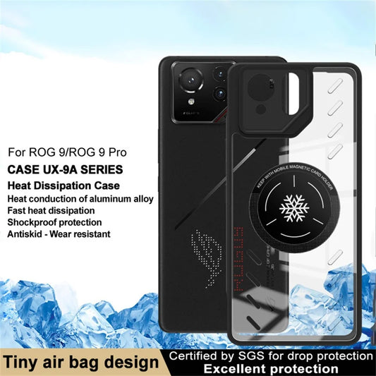 IMAK UX-9A For Asus ROG Phone 9 Pro 5G / Phone 9 5G Clear Case Heat Dissipation PC TPU Phone Cover