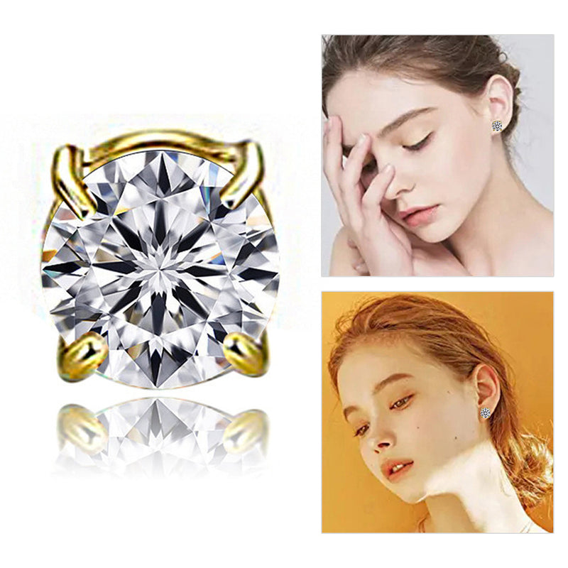 A00899 Non-piercing Magnetic 8mm Women&#39;s Stud Earring Stainless Steel Zircon Stud Eardrop Men&#39;s Earring Jewelry