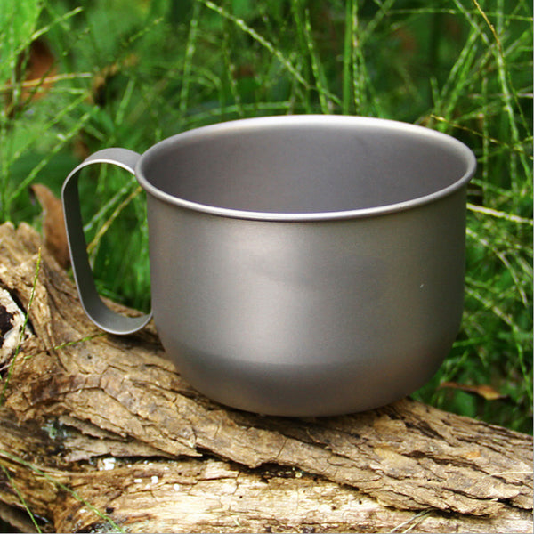 550ml Titanium Outdoor Camping Coffe Cup Picnic Water Mug with Handle