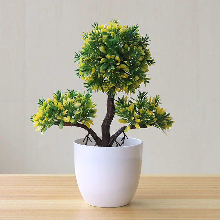 Plastic Mini Fake Plant Lifelike Artificial Potted Green Plants for De