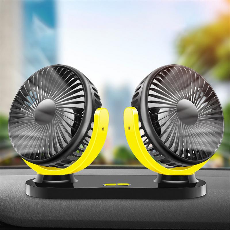 12/24V USB Car Cooling Fan Air Conditioner 360 Degree Rotating Levels Adjustable