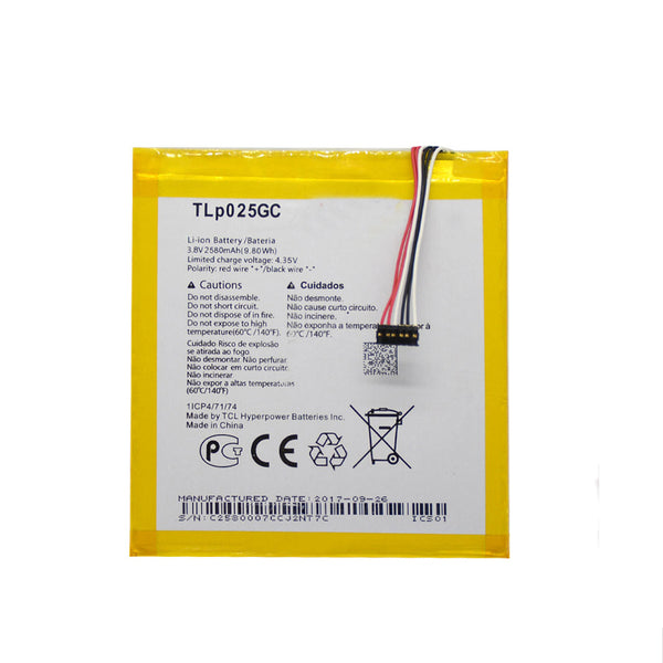 TLp025GC 2580mAh Li-polymer Battery for Alcatel Pixi 4 7" 7.0 OT-8063 9003X 9003A