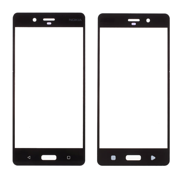 Outer Screen Glass Lens Replacement for Nokia 8 - Black