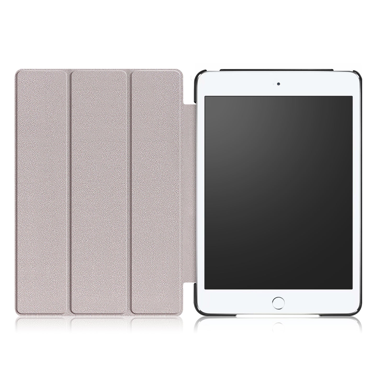 For iPad mini (2019) 7.9 inch / mini 4 Sturdy Tri-fold Stand Leather Smart Tablet Cover Case