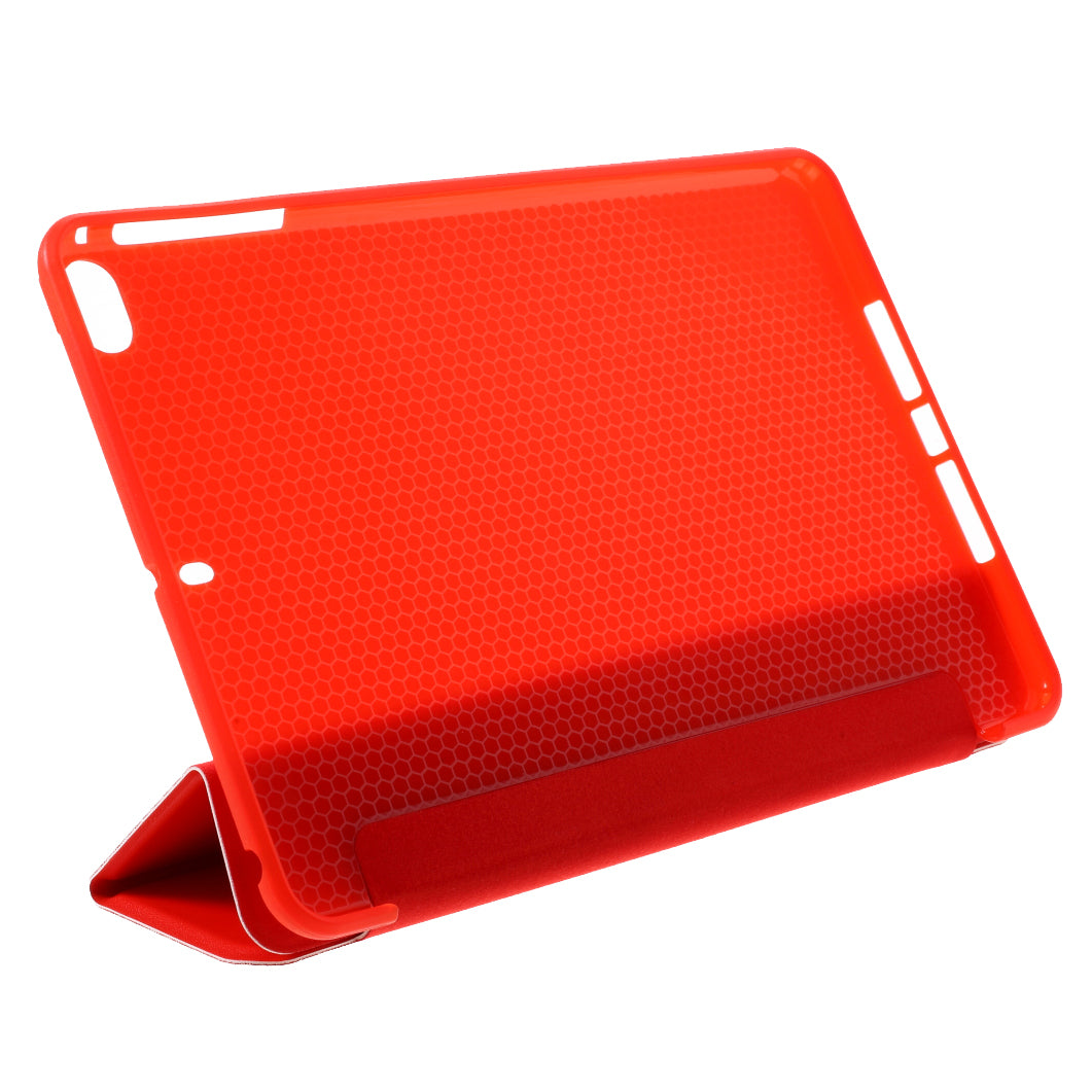 For iPad mini (2019) 7.9 inch Tri-fold Stand Silicone + Leather Tablet Shell