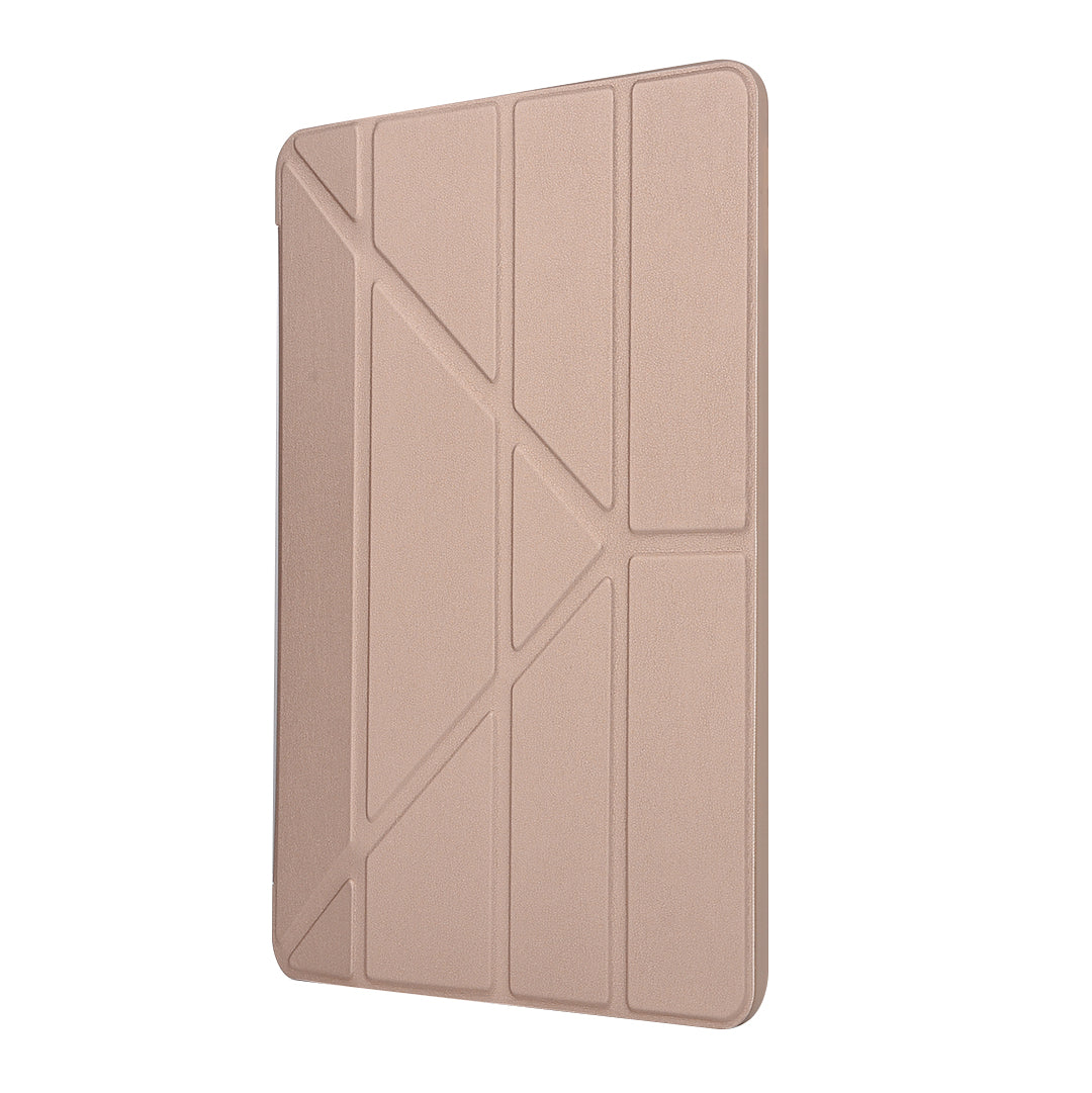For iPad 10.2 (2021)/(2020)/(2019) Protective Cover Folding Deformed Silicone + PU Leather Stand Tablet Case
