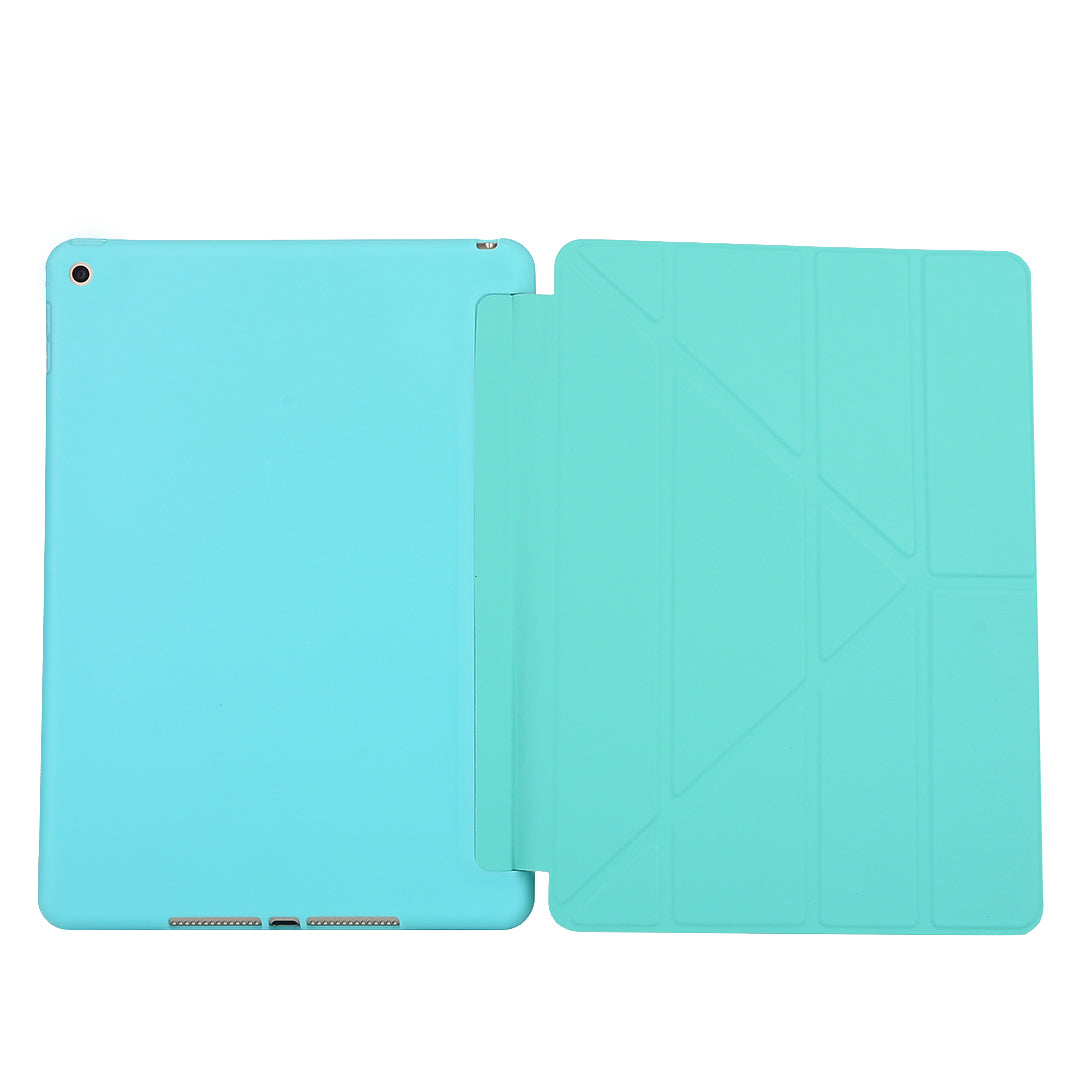For iPad 10.2 (2021)/(2020)/(2019) Protective Cover Folding Deformed Silicone + PU Leather Stand Tablet Case