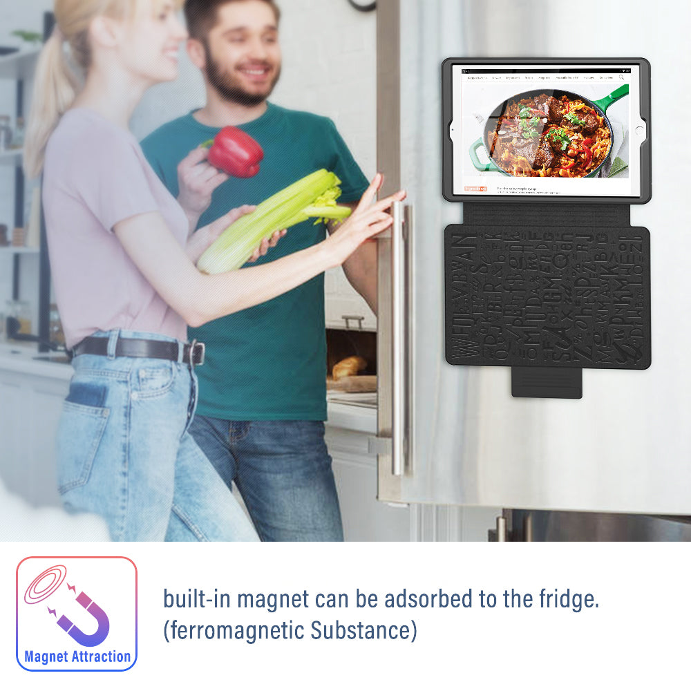 For iPad 10.2 (2020)/(2019) Multi-angle Stand Card Holder Leather Tablet Case Magnetic Closure Cover with Stylus Slot