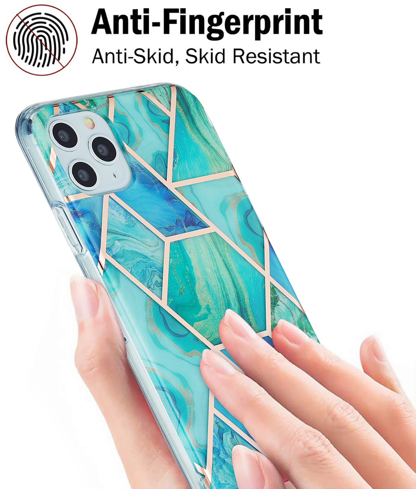 2.0mm Electroplating IMD Marble Pattern Splicing Full Protection TPU Protector Cover for iPhone 11 Pro Max