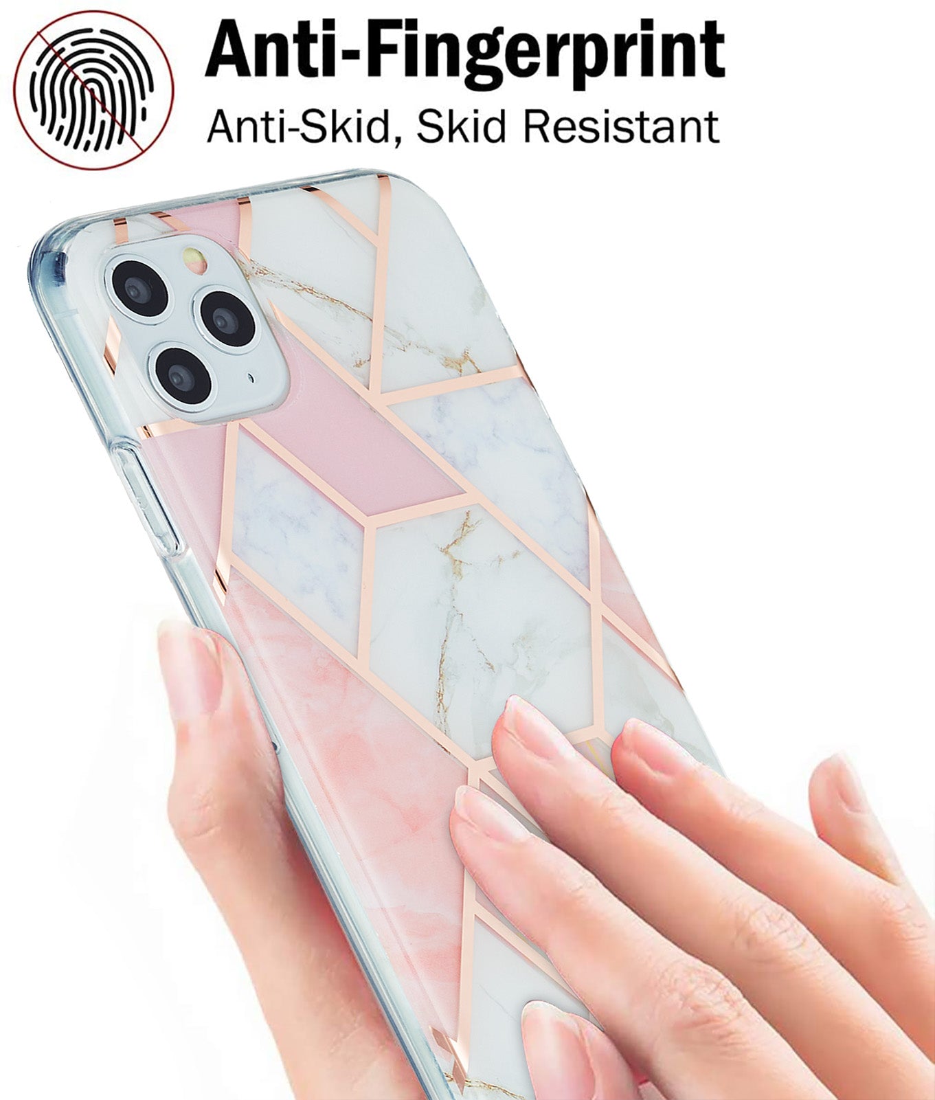 2.0mm Electroplating IMD Marble Pattern Splicing Full Protection TPU Protector Cover for iPhone 11 Pro Max