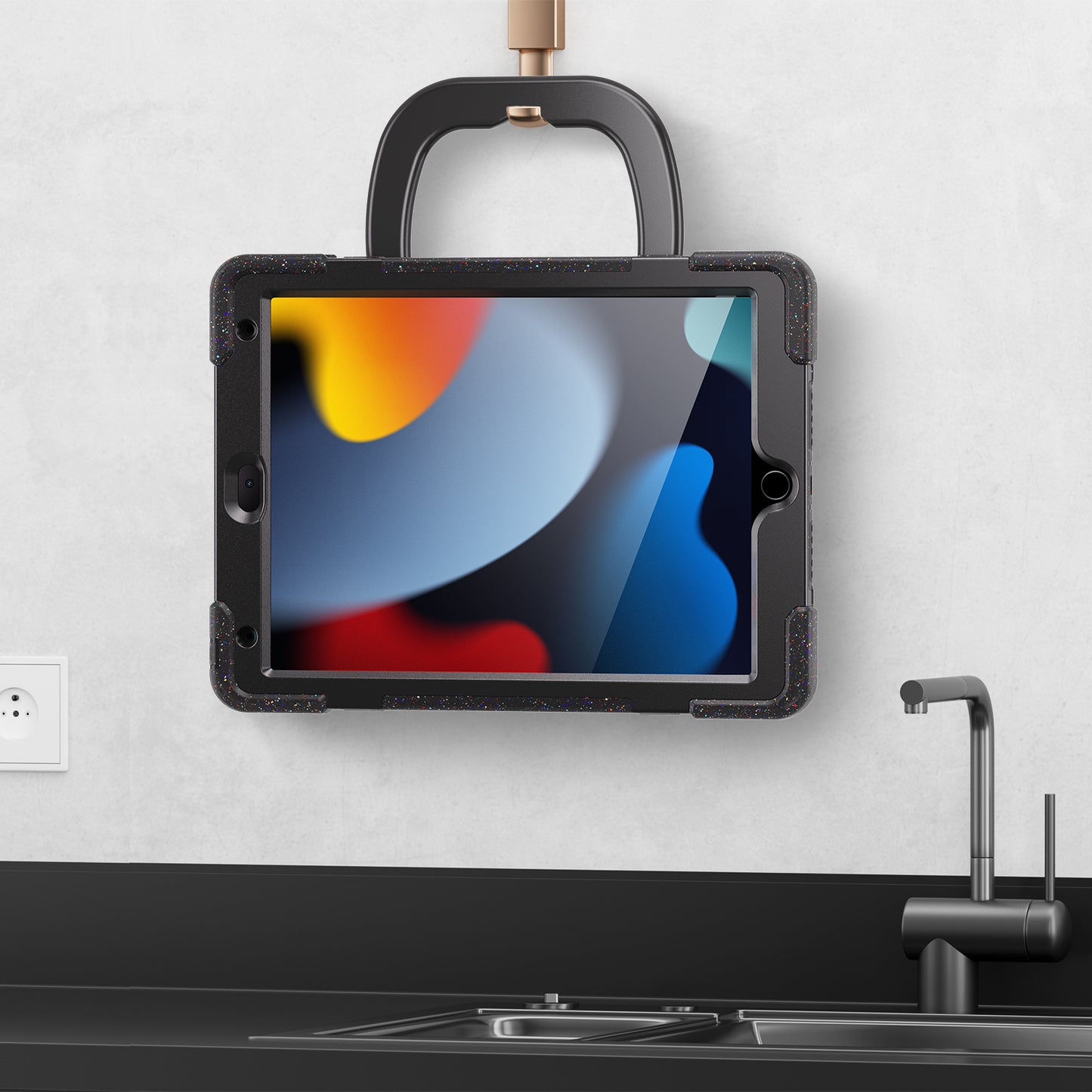 For iPad 10.2 (2021) / (2020) / (2019) Rotary Kickstand Tablet Case PC + Silicone Protective Tablet Shell Cover