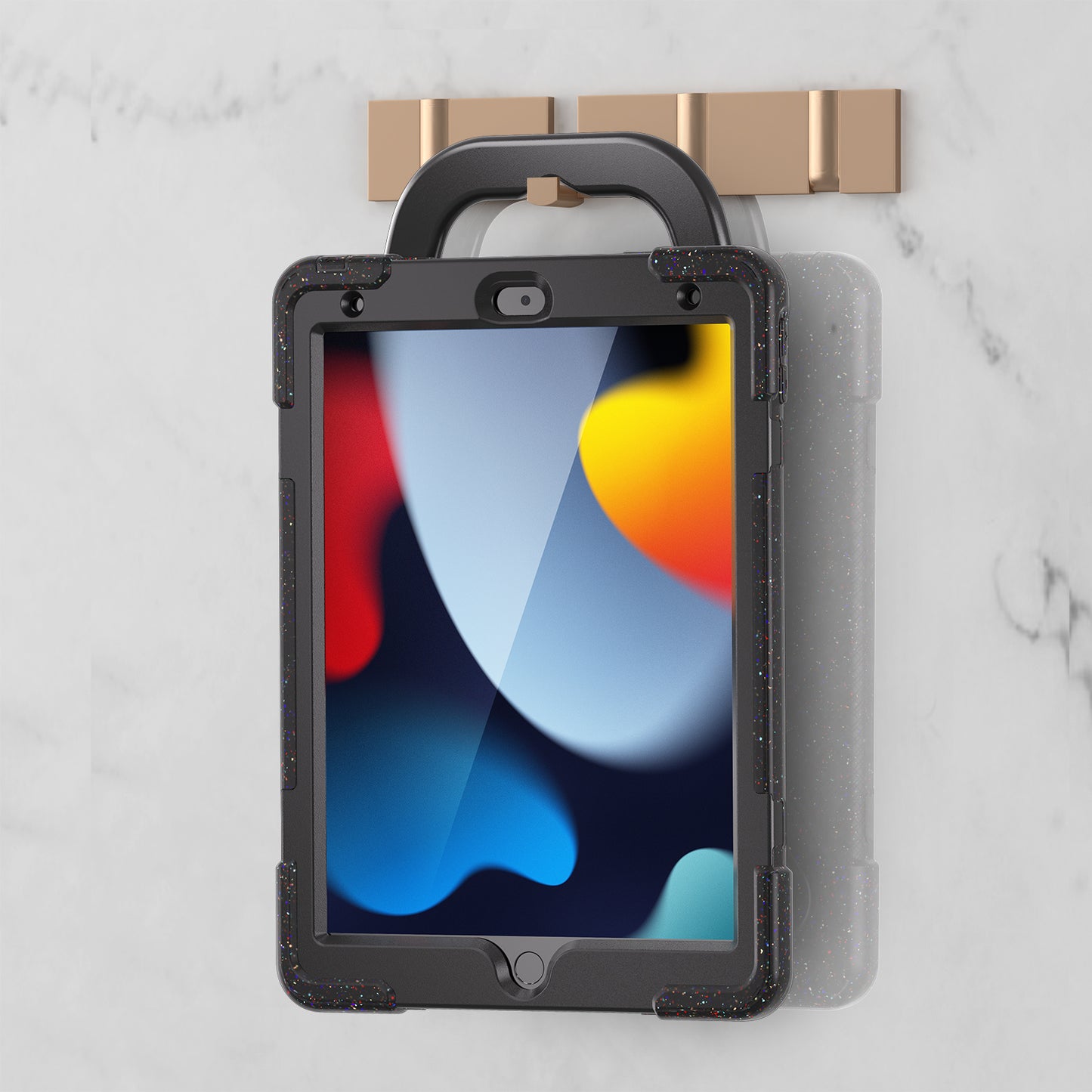 For iPad 10.2 (2021) / (2020) / (2019) Rotary Kickstand Tablet Case PC + Silicone Protective Tablet Shell Cover