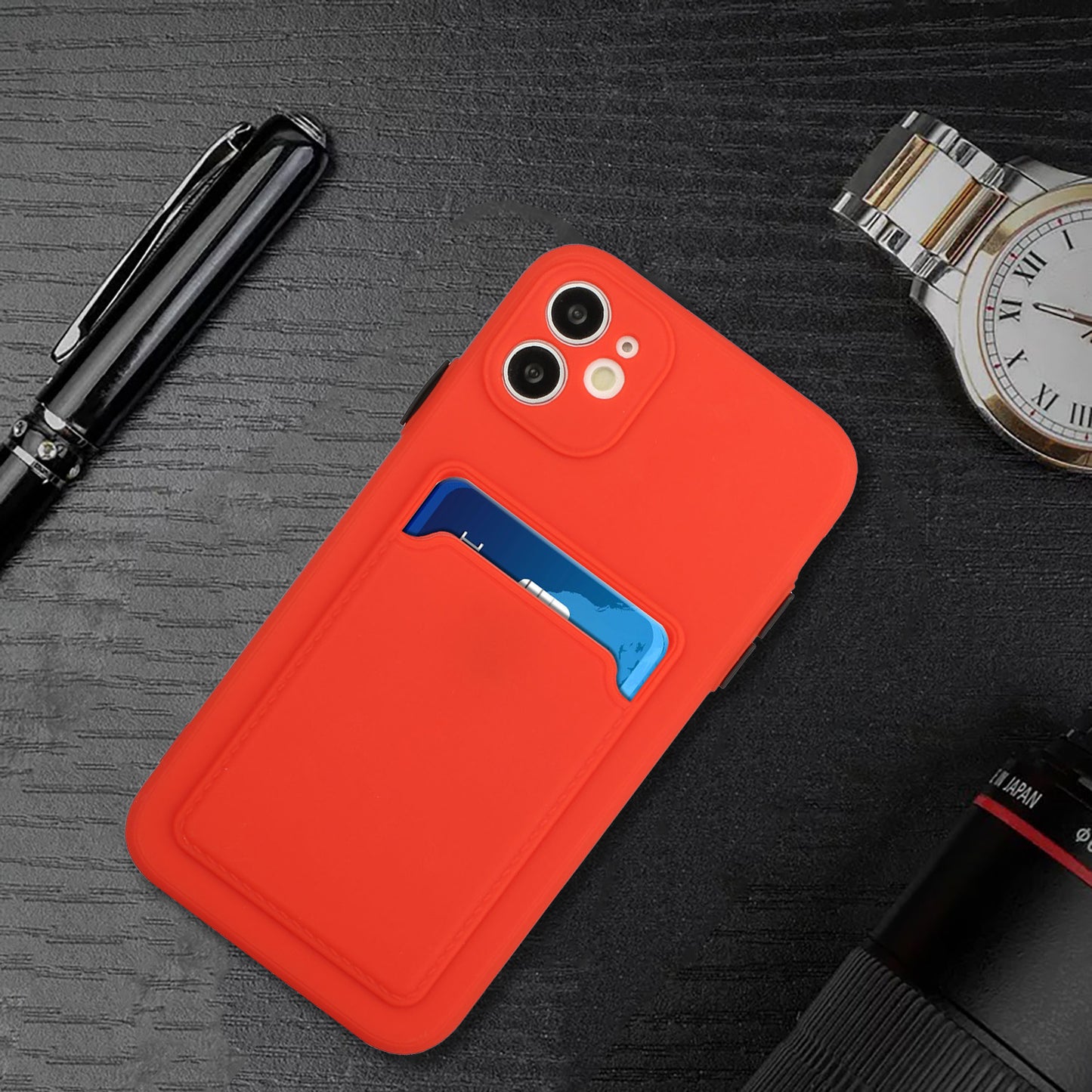 Flexible TPU Phone Case Cover with Card Slot for iPhone 12 mini