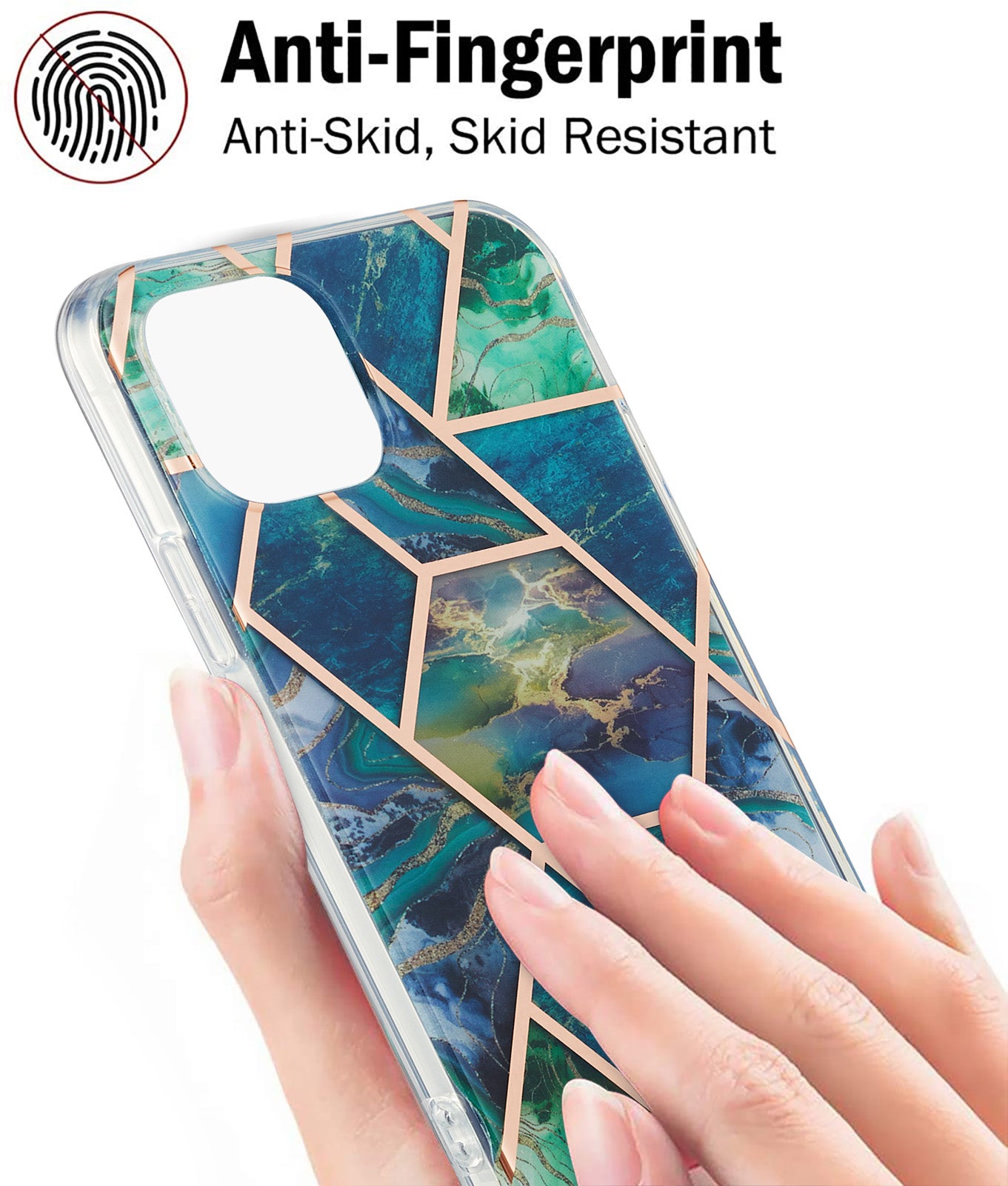 2.0mm IMD Workmanship Electroplating Marble Pattern Printing TPU Cell Phone Case Cover for iPhone 13 6.1 inch