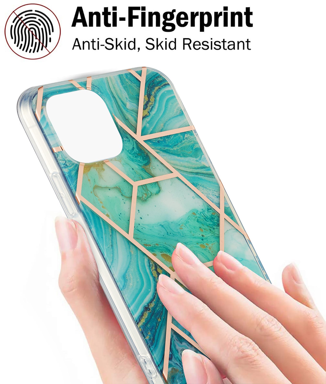 2.0mm IMD Workmanship Electroplating Marble Pattern Printing TPU Cell Phone Case Cover for iPhone 13 6.1 inch