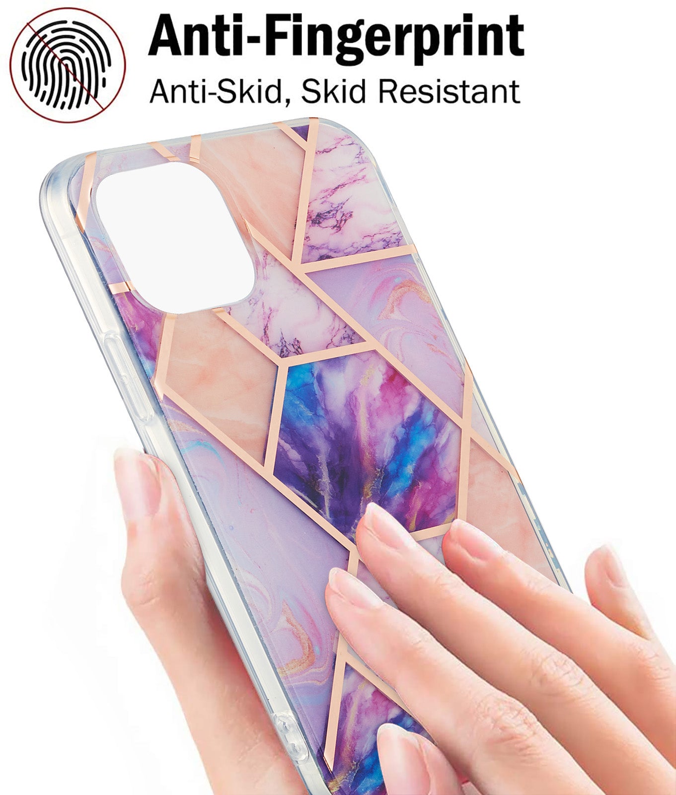 2.0mm IMD Workmanship Electroplating Marble Pattern Printing TPU Cell Phone Case Cover for iPhone 13 6.1 inch