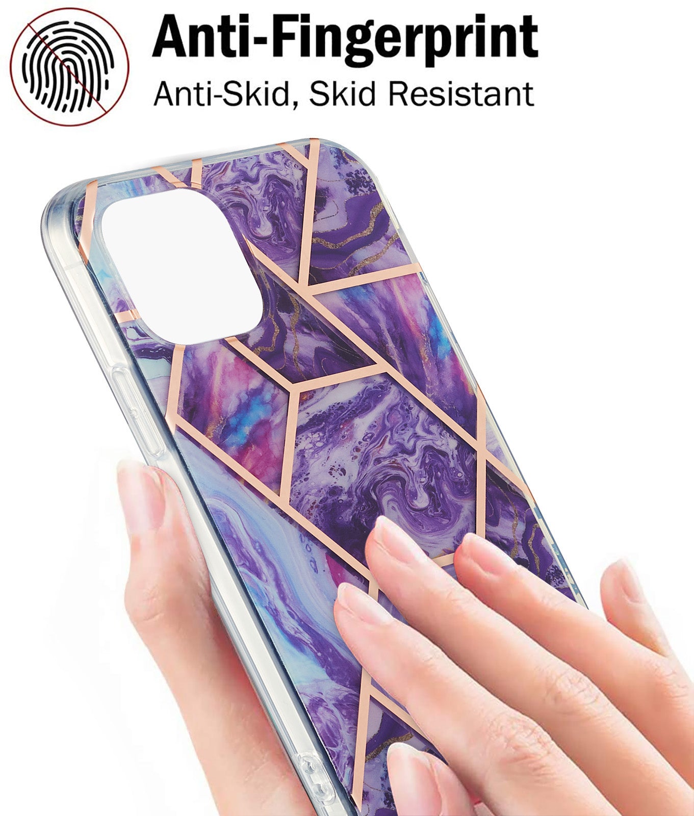 2.0mm IMD Workmanship Electroplating Marble Pattern Printing TPU Cell Phone Case Cover for iPhone 13 6.1 inch
