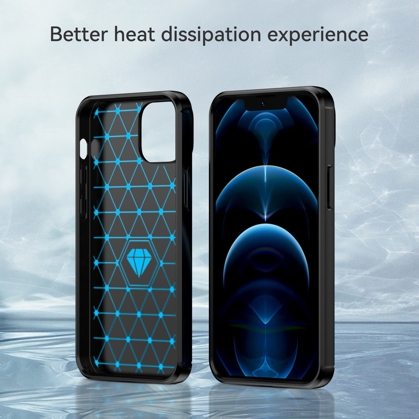 1.8mm Flexible TPU Anti-Scratch Carbon Fiber Brushed Protective Cover Phone Back Case for iPhone 13 6.1 inch