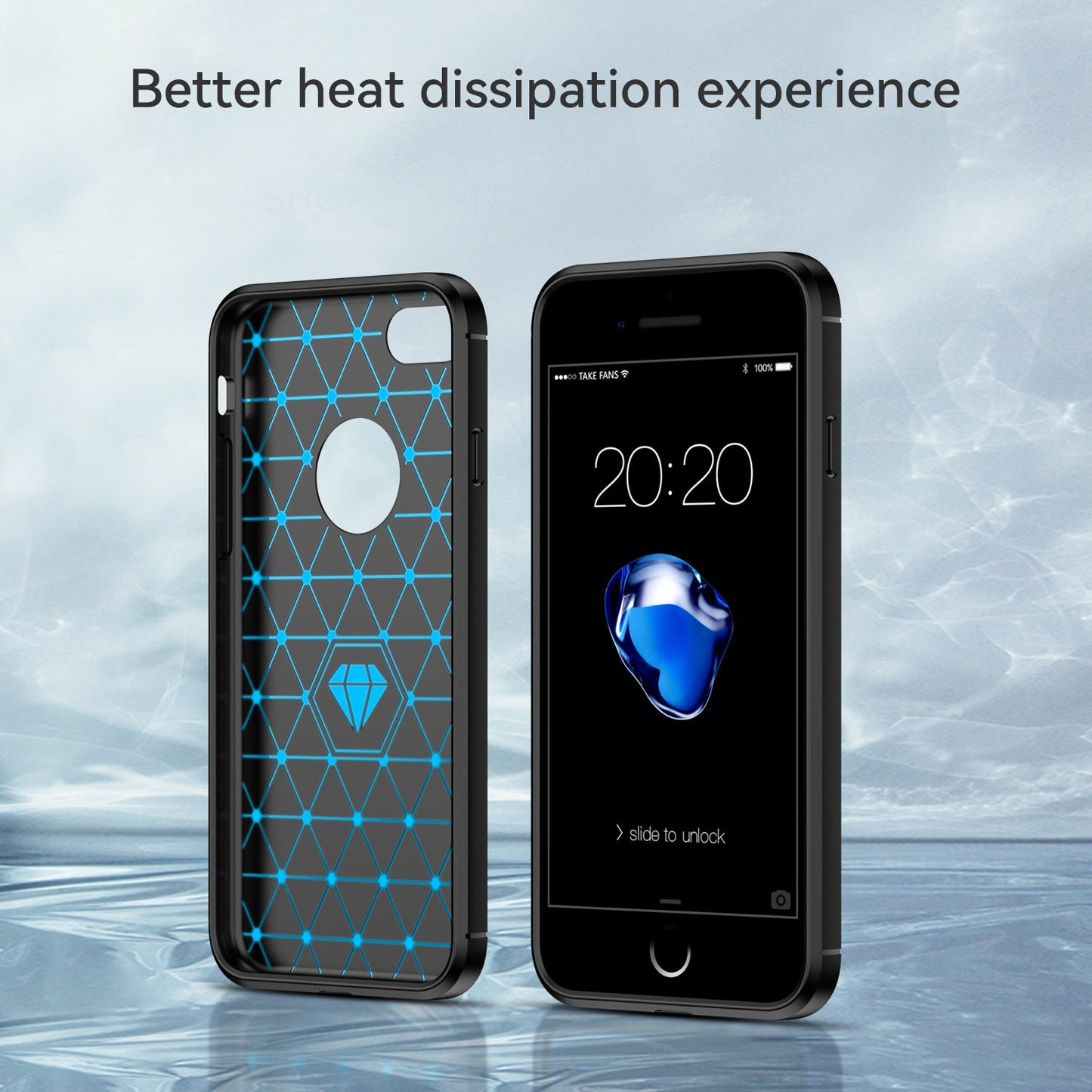 1.8mm Carbon Fiber Texture TPU Case Brushed Surface Phone Protective Cover for iPhone 8/7