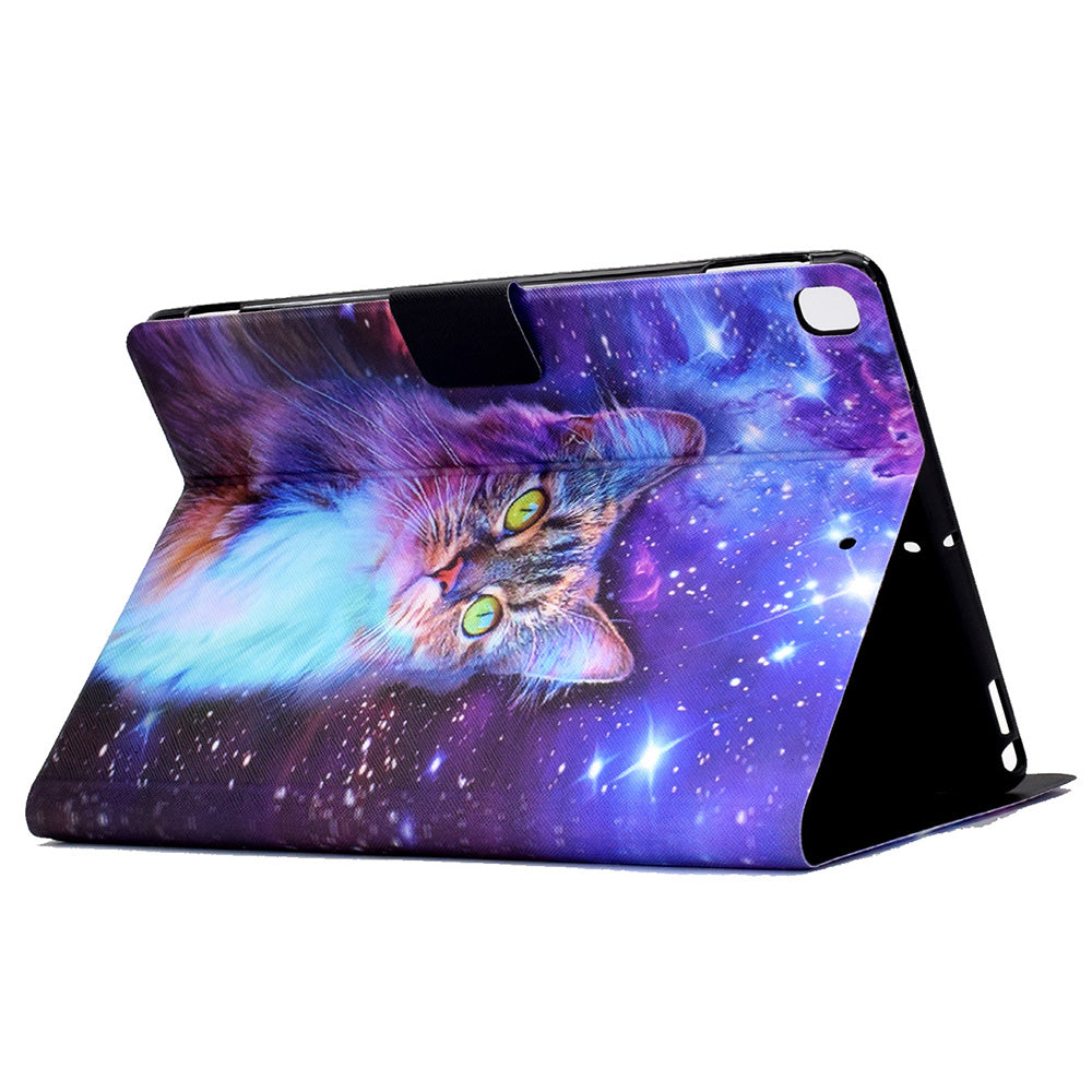 For iPad 10.2 (2021)/(2019)/(2020)/iPad Pro 10.5 (2017)/iPad Air 10.5 (2019) Pattern Printing PU Leather Tablet Case Cover Card Holder Stand Shell