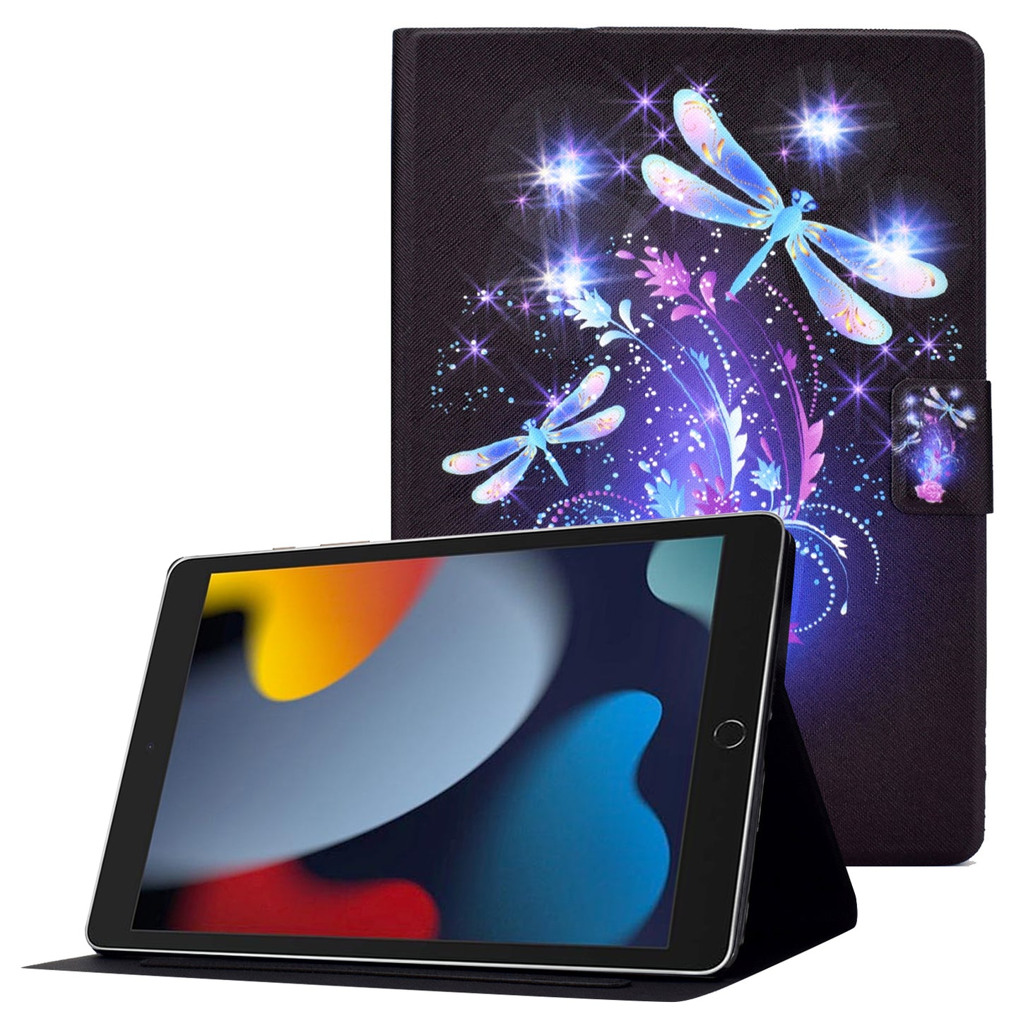 For iPad 10.2 (2021)/(2019)/(2020)/iPad Pro 10.5 (2017)/iPad Air 10.5 (2019) Pattern Printing PU Leather Tablet Case Cover Card Holder Stand Shell