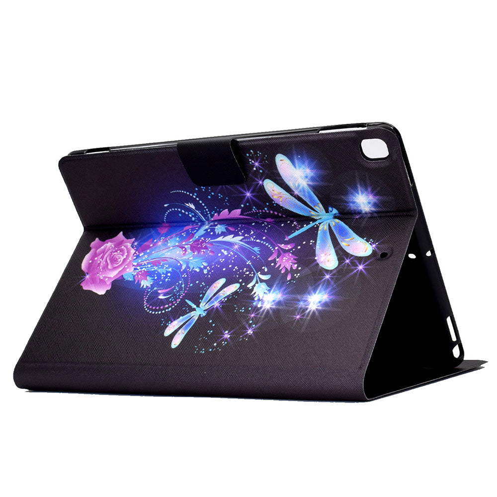 For iPad 10.2 (2021)/(2019)/(2020)/iPad Pro 10.5 (2017)/iPad Air 10.5 (2019) Pattern Printing PU Leather Tablet Case Cover Card Holder Stand Shell